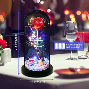 Light Up Rose in Acrylic Dome - Colorful Eternal Flower Gift  5.0 ⭐⭐⭐⭐⭐