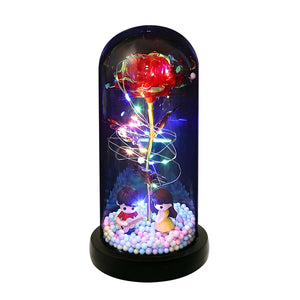 Light Up Rose in Acrylic Dome - Colorful Eternal Flower Gift  5.0 ⭐⭐⭐⭐⭐