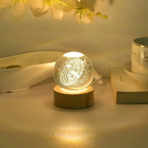 1pc 3D Crystal Ball LED Night Light - 6cm with Base  Rating 4.6 ⭐⭐⭐⭐⭐