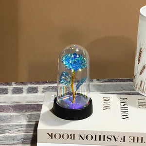 Mini Light Up Rose in Acrylic Dome - Colorful Eternal Flower Gift 4.8 ⭐⭐⭐⭐⭐