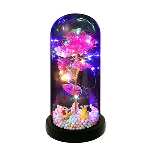 Light Up Rose in Acrylic Dome - Colorful Eternal Flower Gift  5.0 ⭐⭐⭐⭐⭐